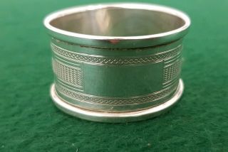 Vintage Hallmarked 1970 Henry Griffiths Solid Sterling Silver Napkin Ring