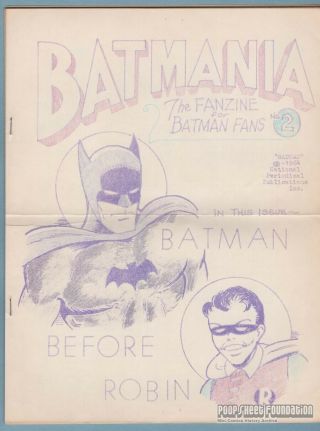 Batmania 2 Comic Fanzine Biljo White Batman Batmanians The Eye Scarce 1964