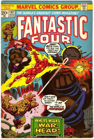 Fantastic Four 137 Marvel Bronze Age John Buscema Joe Sinnott 1973 Bin