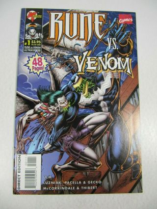 Rune Vs.  Venom 1 (malibu Marvel Comics 1995) Donny Cates 1st Winged Venom Nm