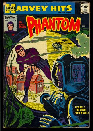 Harvey Hits 6 (the Phantom) Superhero Comic 1958 Fn -