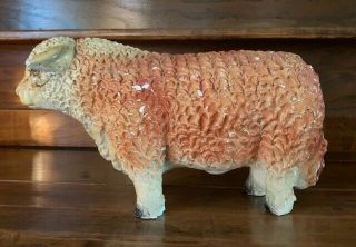Chalkware Bull Bank - Vintage - Old Toys - Farm Décor - Hereford 2
