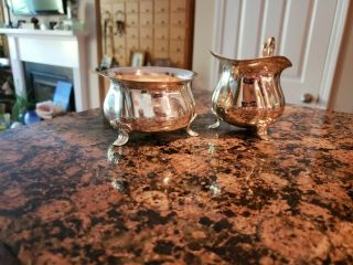 Alpacca Style 132 Footed Creamer And Sugar Set Vintage