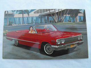 1963 Chevrolet Impala Convertible Dealership Advertising Post Card 55