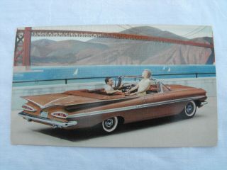 1959 Chevrolet Impala Convertible Dealership Advertising Post Card 51
