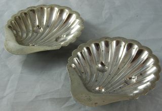 Two Silver Plated Shell Ashtrays