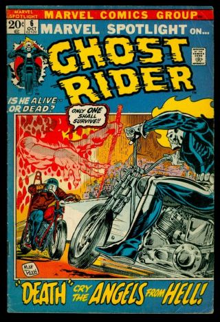 Marvel Comics Marvel Spotlight 6 2nd Appearance Of Ghost Rider Vg/fn 5.  0