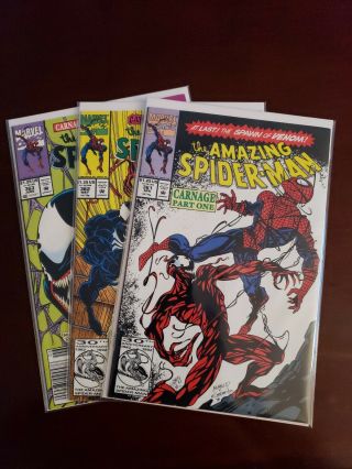 Spiderman 361 362 363 1st Carnage Venom Appearance