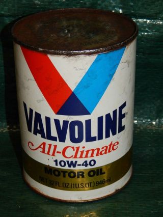 Vintage Valvoline 10 - 40 All Climate Motor Oil,  Empty,  Quart