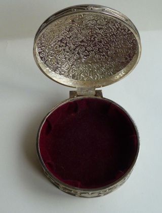Vintage Silver Plated Round Trinket Box 3