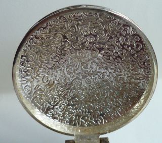 Vintage Silver Plated Round Trinket Box 4