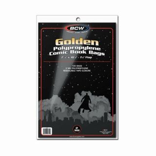 100 Bcw Golden Age Comic Book Bags,  Backing Boards