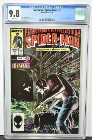 Spectacular Spider - Man 131 (1987) Cgc Graded 9.  8 Mike Zeck Cover & Art Kraven
