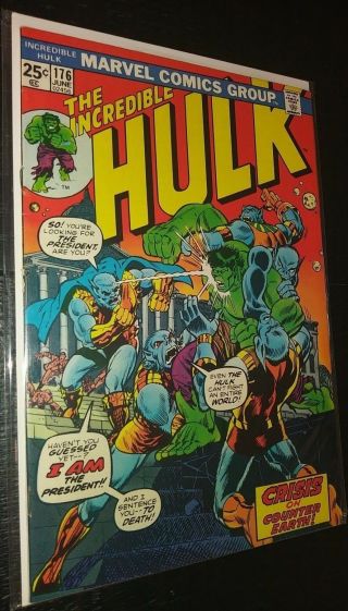 1974 Marvel The Incredible Hulk Issue 176 Comic Book Vintage Rare Sleeved/board