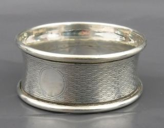 Art Deco 1929 Sterling Silver Napkin Ring,  Birmingham Hallmark -