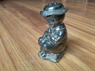 Antique Silverplate Figural Salt Or Pepper Shaker Girl Sitting On Book