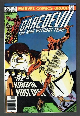Daredevil 170 Vs.  Kingpin Marvel Comics Bronze 1981 Vf/nm Classic Frank Miller