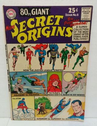 Secret Origins 8 80 Pg.  Giant 8 Dc Comics (1965) Batman Superman Flash Midgrade