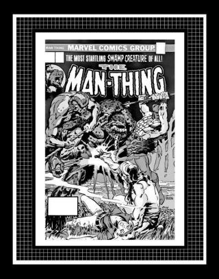 Mike Ploog Man - Thing 6 Rare Production Art Cover Monotone
