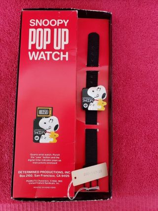 Determined Peanuts Woodstock & Snoopy Pop Up Digital Quartz Watch Black