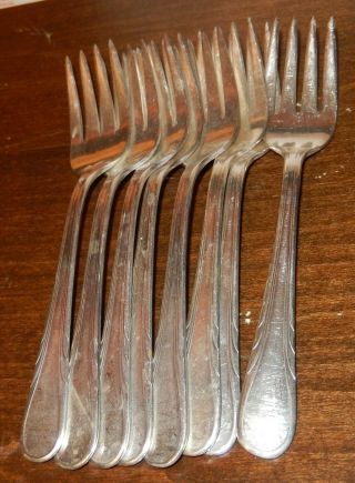8 Vintage 1938 Argyle Silverplate Salad Forks