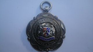 Vintage Antique Silver Enamel Bradford Badge Football Medal Fob 1931