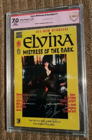 Autographed Signed Elvira Mistress Of The Dark 1 1993 Cbcs 7.  0 Beckett Bas
