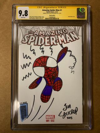Spider - Man 1 (2015 Marvel) Art Sketch & Signed Jim Salicrup Cgc 9.  8