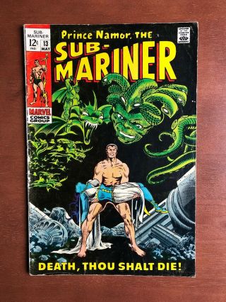 Sub - Mariner 13 (1969) 5.  5 Vg Marvel Key Issue Silver Age Comic Stan Lee