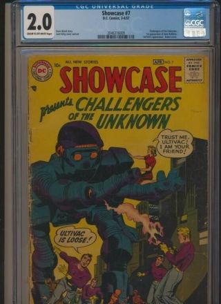 Dc Comics Showcase 7 1957 Cgc 2.  0 2nd Challengers Of The Unknown Appearance