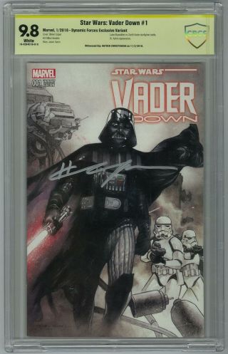 Star Wars: Vader Down 1 Cbcs 9.  8 (w) Signed By Hayden Christensen
