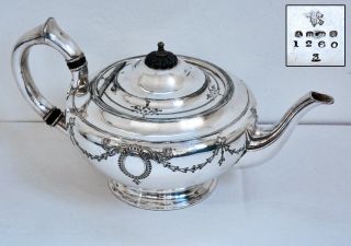 Wonderful Antique Silverplate Ornate Teapot With Maker 