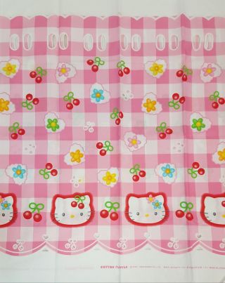 Vtg 1998 Sanrio Hello Kitty Pink Cherry Valance Curtain Fabric Panel 1m Japan