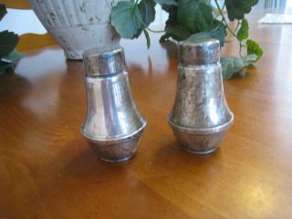Antique Duchin Sterling Silver Salt And Pepper Shakers Flat Top