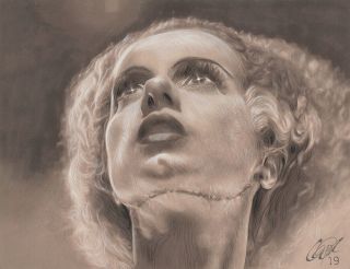 Relist - Elsa Lanchester Bride Of Frankenstein Art Frederick Cooper
