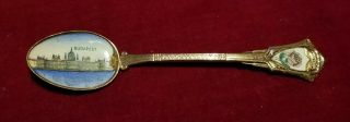 Gold Plate & Enamel Bowl Souvenir Spoon Budapest By Unbranded 5 "