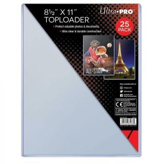 Ultra Pro Toploader 8.  5 " X11 " Clear Holder 25 Pack [new] Case Top Loader Card