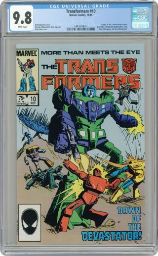Transformers (marvel) 1st Printing 10 1985 Cgc 9.  8 1445074017