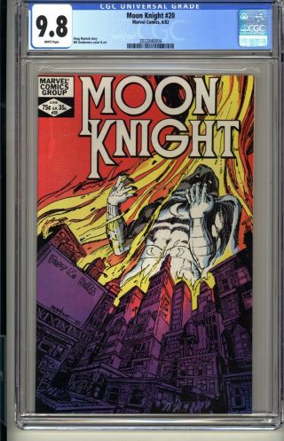 Moon Knight 20 Cgc 9.  8 Wp Nm/mt Marvel Comics 6/82 Bill Sienkiewicz (vol 1)