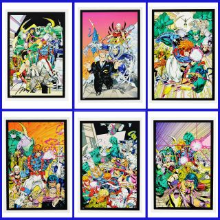 Wild C.  A.  T.  S Art Portfolio Six Cards Image 1992 One Card Signed By Jim Lee Nm,