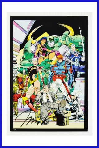 Wild C.  A.  T.  S Art Portfolio Six Cards Image 1992 One Card Signed By Jim Lee NM, 2