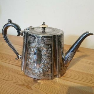 Antique Victorian Silver Plated Coffee Tea Pot George Cutts Sons Sheffield