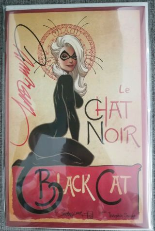 Black Cat 1 Signed J Scott Campbell Exclusive Cover D Variant Le Chat Noir