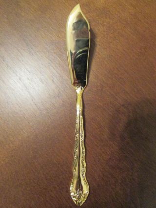 Flat Handle Master Butter Knife Abbey Rose (gold Electroplate) By International