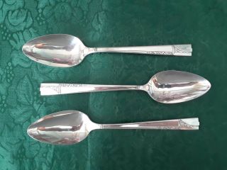 Oneida Nobility Silver Plate Flatware,  3 - 8 1/4 " Serving Spoons (caprice)