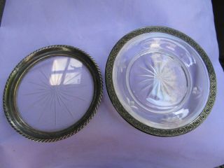 2 Vintage Ornate Sterling Wine Bottle Coasters " Whiting " And German?