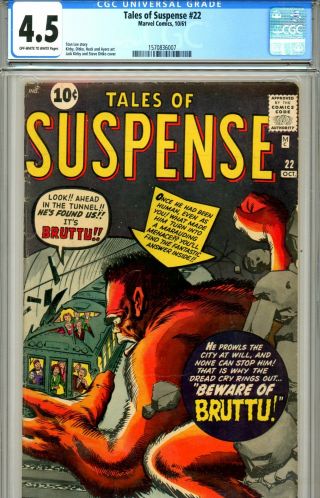 Tales Of Suspense 22 Cgc Graded 4.  5 - Kirby Cover - Ditko Art - Stan Lee Story