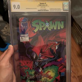 Image Comics Spawn 1 Signed By Todd Mcfarlane Cgc 9.  0 Ss