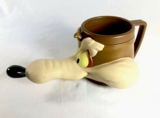 Wile E Coyote Mug Cup Warner Bros Looney Tunes 3d 1992 Promotional Wylie Vintage