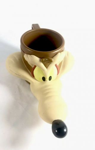 Wile E Coyote Mug Cup Warner Bros Looney Tunes 3D 1992 Promotional Wylie Vintage 3